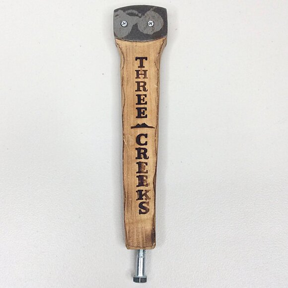 Three Creeks Brewing Beer Tap Handle Wood Sisters Oregon 11" Tall - Picture 3 of 6